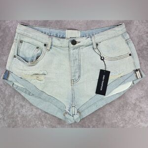 One Teaspoon Light Blue Diamond Bandits Denim Shorts NWT sz. 32